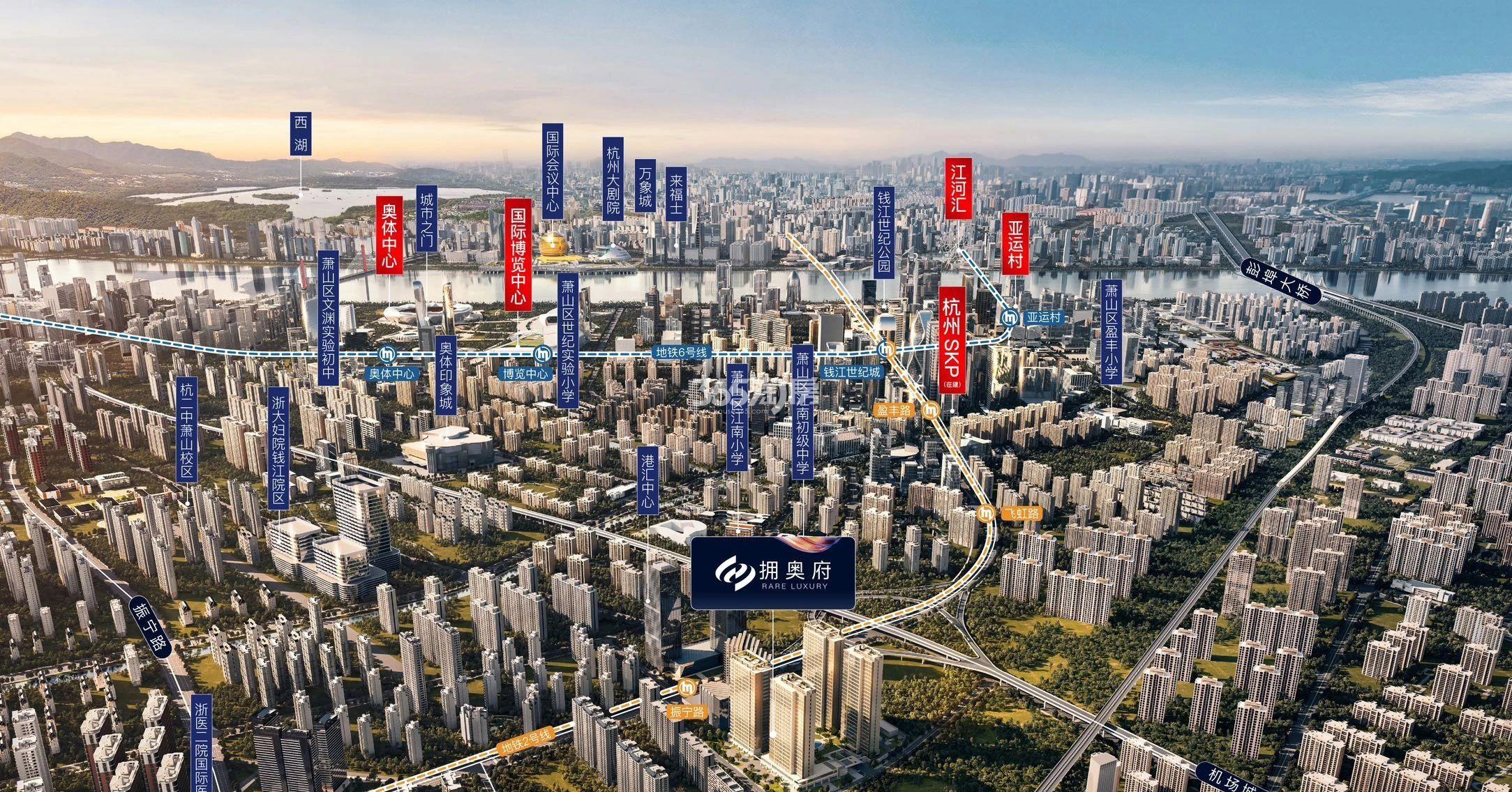 滨江拥奥府交通图