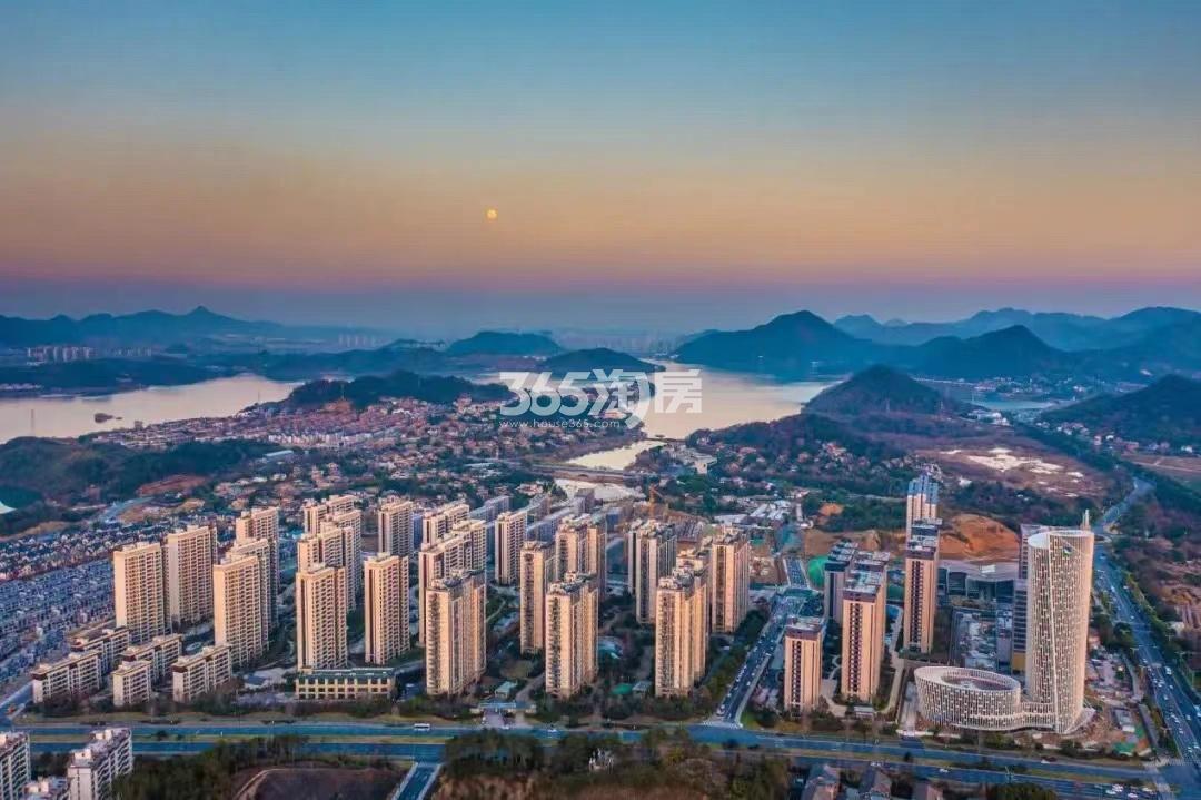 青山湖畔御庭园鸟瞰图