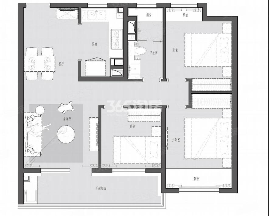A2建面约95㎡户型