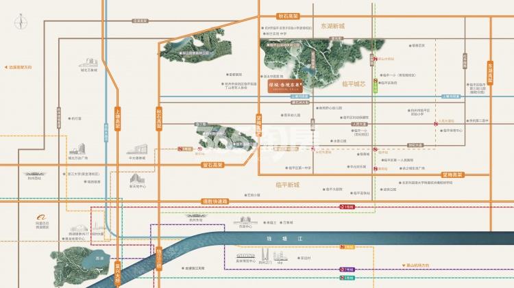 绿城春境东来院交通图