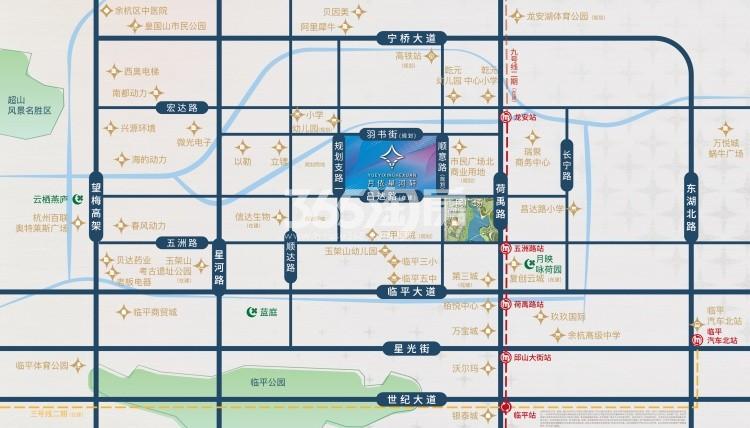 绿城月依星河轩交通图