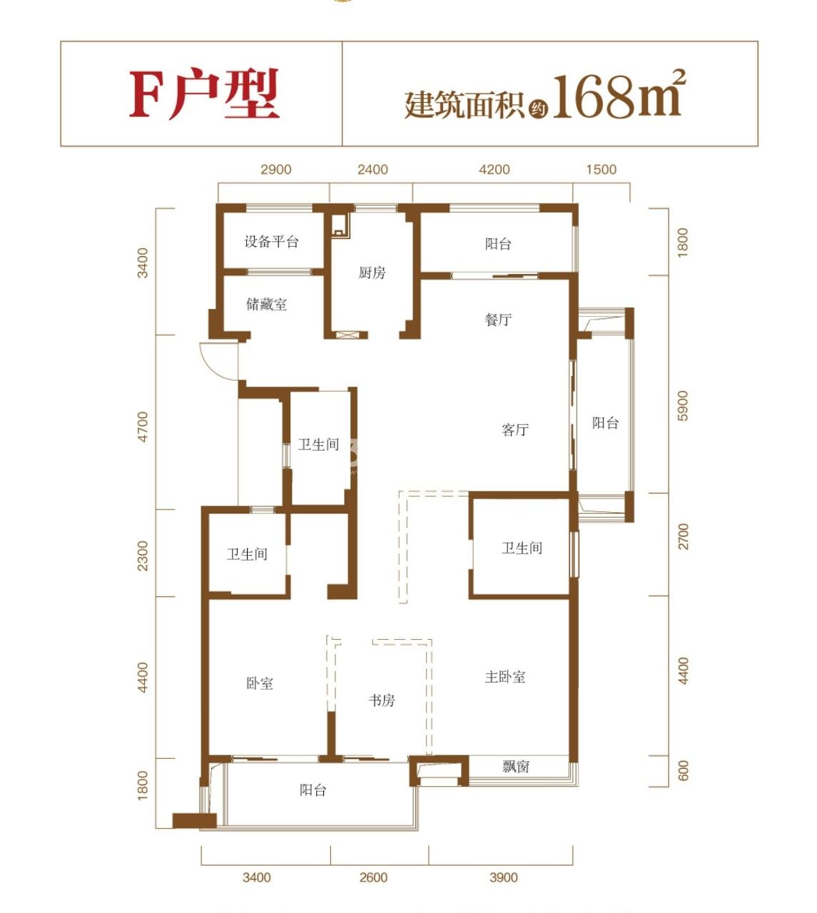 东海闲湖城玉屏湾138㎡F户型图