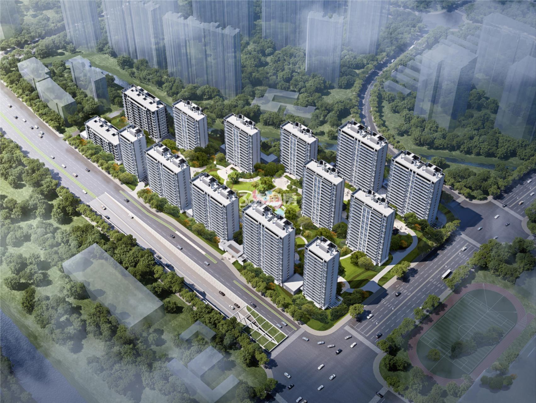 庆隆小河地块规划鸟瞰图