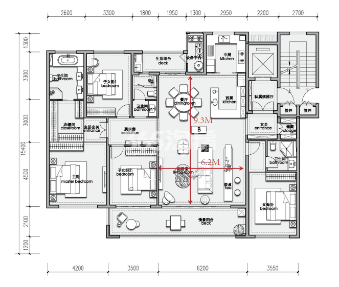 高科紫星堂建面215㎡户型图_南京高科紫星堂_南京365淘房
