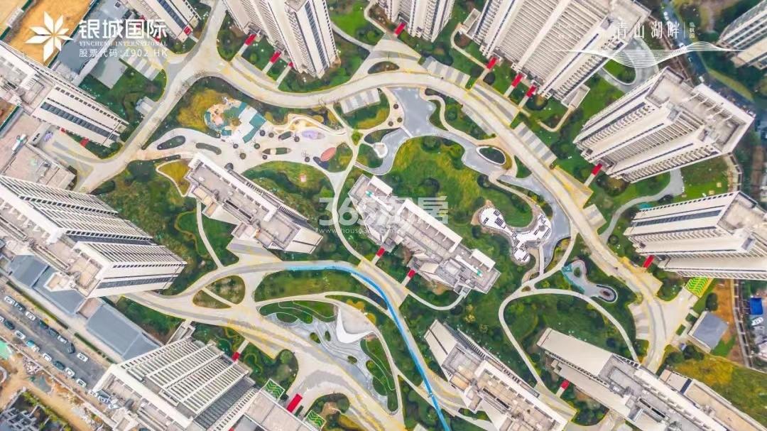 青山湖畔御庭园鸟瞰图