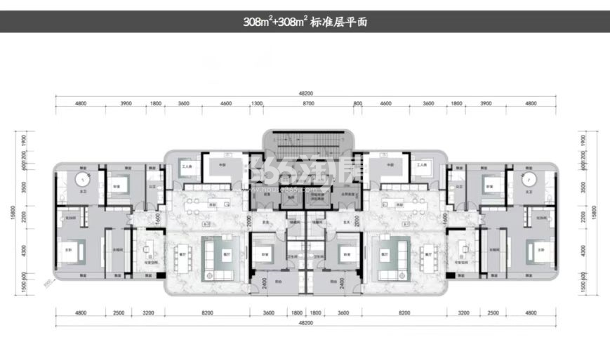 伟星长江之歌建面315㎡户型图_南京伟星长江之歌_南京365淘房