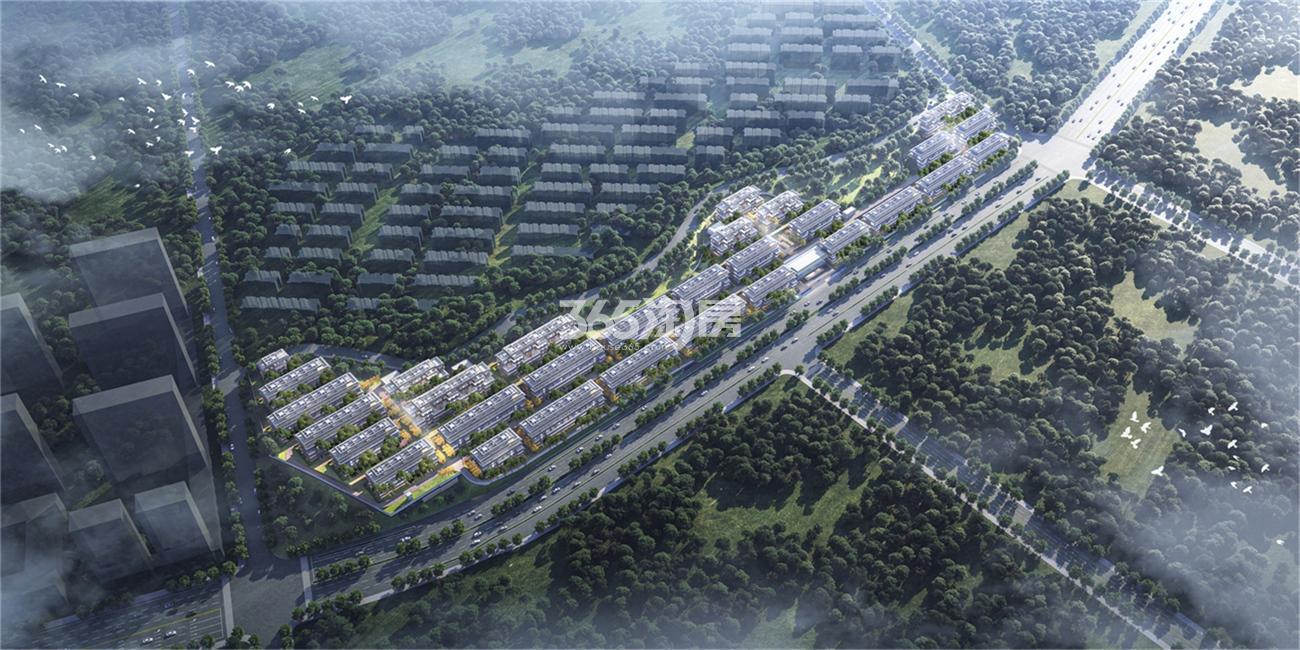 华景川苕溪城建闲林14号地块规划鸟瞰图