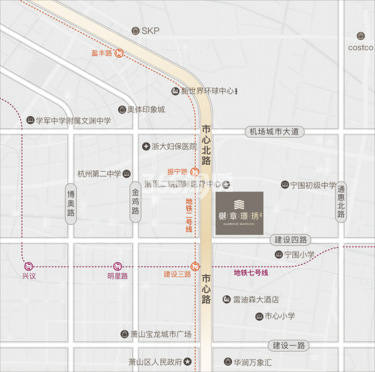樾章璟琇名邸交通图