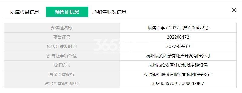 如沐清晖城54、57、59、60、63 幢预售证