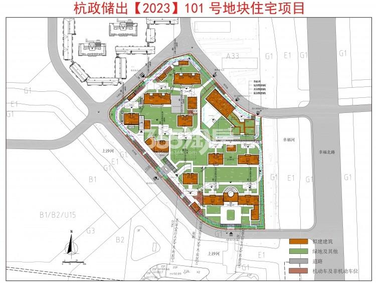 万科下沙101号地块规划总平面图