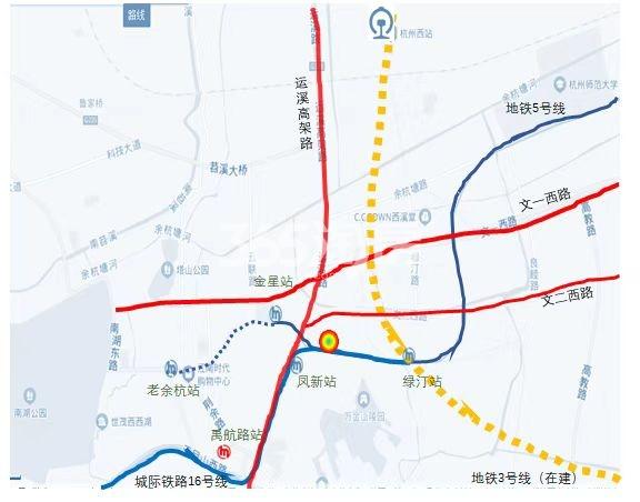 绿城交投汀岸晓庐交通图