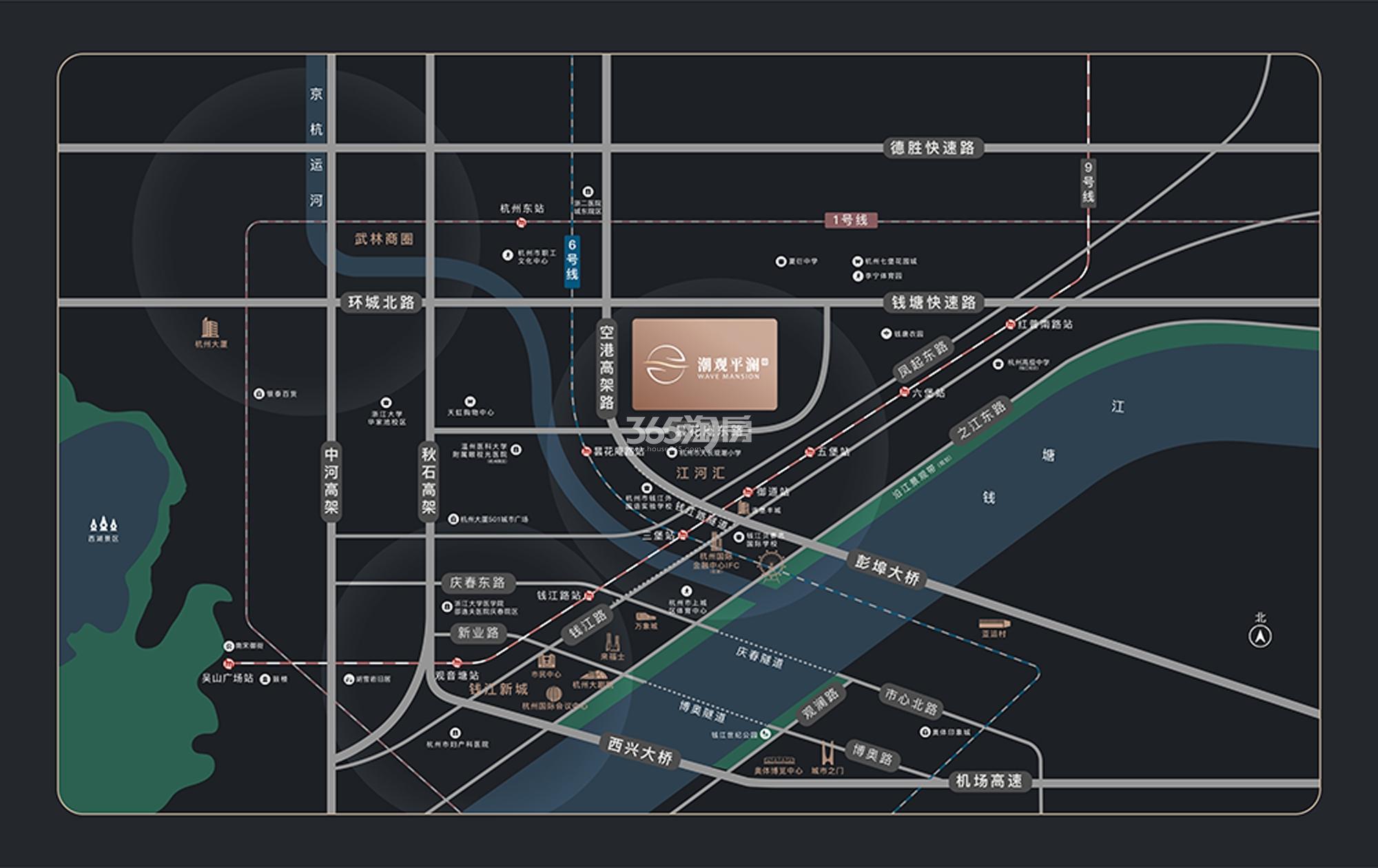 建杭潮观平澜府区位示意图