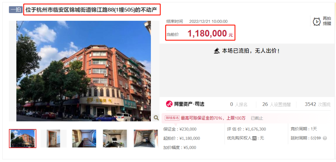118万起拍的“老破大”、单价1万2起拍的大户型都流拍了